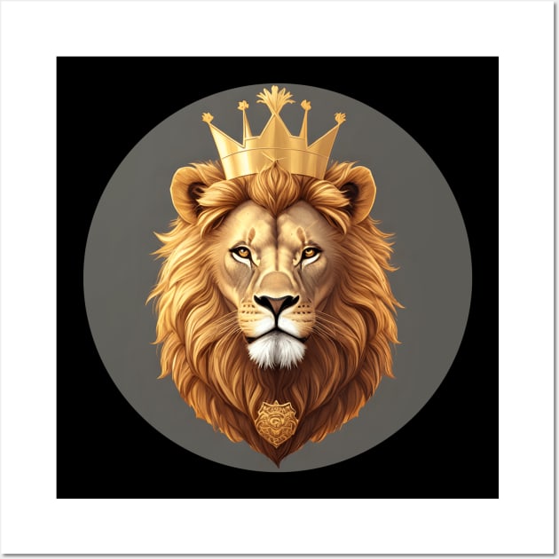 Regal Lion with Crown no.2 Wall Art by Donperion